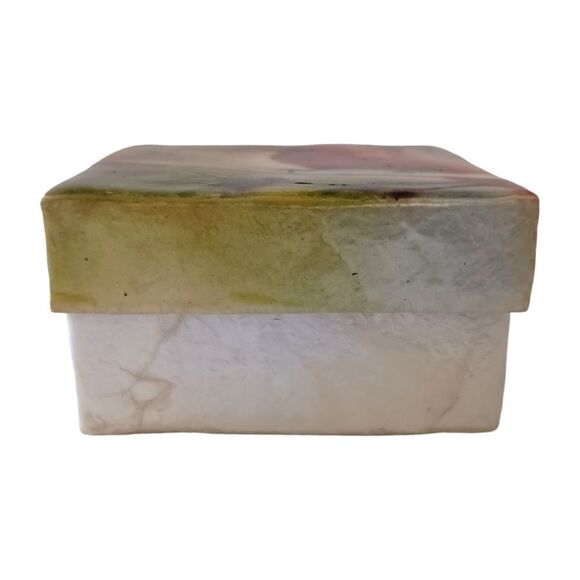 Capiz Shell Trinket Box Cardinal Handpainted Jewelry Mother Of Pearl Jewelry - Picture 13 of 16